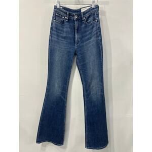 Rag & Bone Blue Cotton Denim High-Rise Flared Jeans Women's Size 26